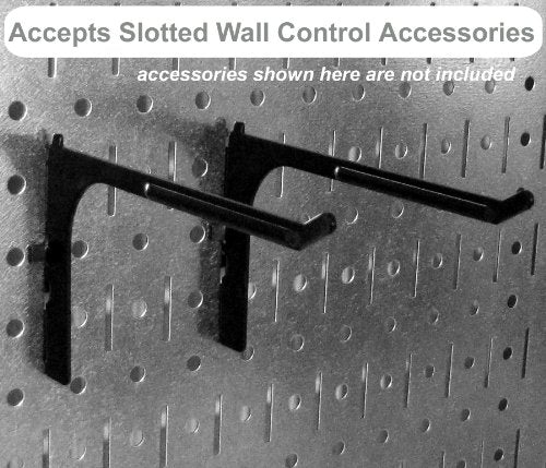 Wall Control Pegboard Rack Garage Storage Galvanized Steel Horizontal Peg Board Pack - Two 32-Inch x 16-Inch Shiny Metallic Metal WallBoard Tool Organization Panels - color: Metallic