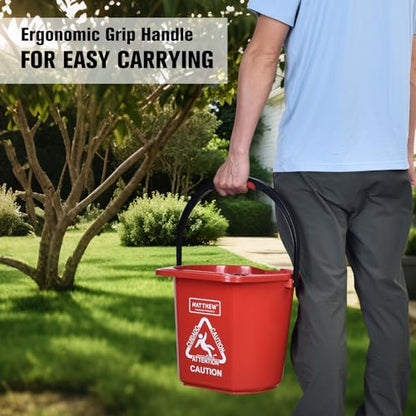 Matthew Cleaning 4.2 Gallon Mop Bucket, Heavy Duty Plastic Cleaning Bucket with Built-in Pour Spout, Mop Holder and Comfort Grip Handle, House and Commercial Cleaning Supplies, 1 Pack Red - color: Red, size: 1 Pack