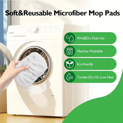 Reusable Microfiber Mop Pads Washable Wet Pads Compatible with Refills for Swiffer Sweeper Wet & Dry Sweeping Cloths Mop Head Replacement for Household Cleaning - size: White 4PCS