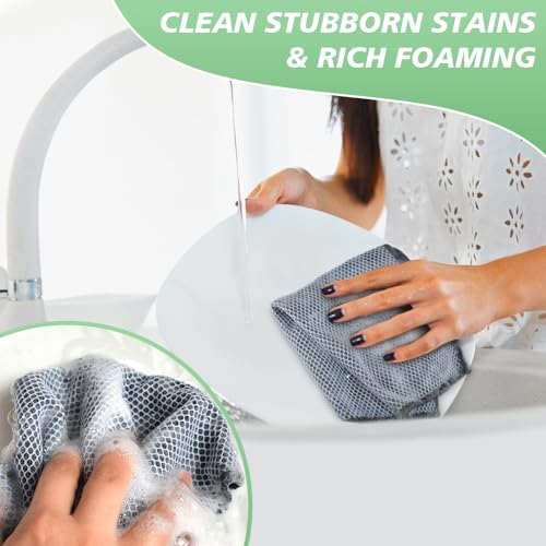 SINLAND Microfiber Dish Cloths Wash Clothes for Kitchen Best Kitchen Cloths Cleaning Cloth Poly Scour Side 12"x12" (5Pack, Dark Grey) - color: Dark Grey, size: 12inchx12inch 5pack