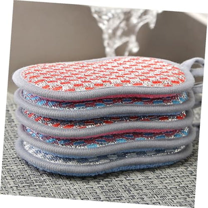 PRETYZOOM 12pcs Kitchen Scrub Brush and Dish Washing Scrubber Sponge Set, Dual-Sided Cleaning Pads for Pots and Pans, Multi-Color Household Kitchen Sink Brushes for Stain Removal