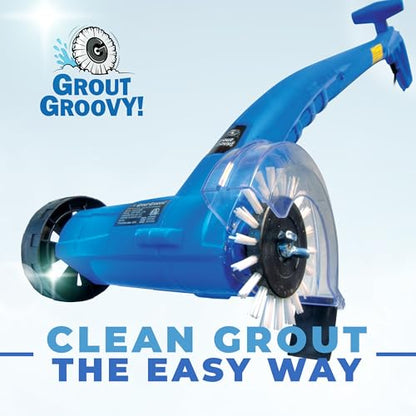 Electric Stand-Up Grout Cleaning Machine – Compact Lightweight Floor Scrubber for Tile, Bathroom & Kitchen Grout Lines | Easy-to-Use Deep Cleaner for Ceramic & Porcelain Tile Floors (Small) - style: Small Bundle