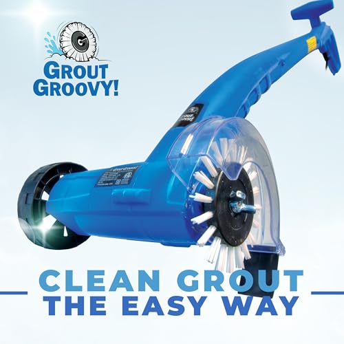 Electric Stand-Up Grout Cleaning Machine – Compact Lightweight Floor Scrubber for Tile, Bathroom & Kitchen Grout Lines | Easy-to-Use Deep Cleaner for Ceramic & Porcelain Tile Floors (Small) - style: Small Bundle