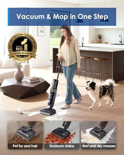 Tineco Floor ONE i6 Stretch Wet Dry Vacuum Cleaner, Vacuum & Mop All in One, 20kpa Powerful Suction, Up to 40 Minutes Runtime, 180° Lay-Flat, Anti-Tangle Design, Full-Path Self-Cleaning&185℉ Flashdry - style: Floor One i6 Stretch