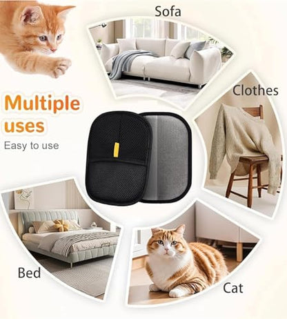 4 in 1 Pet Hair Remover with Glove, Reusable&Effective Cat and Dog Hair Removal Cleaning Tool with 17-Inch Extra Long Handle Multifunctional Fur Lint Brush for Couch,Furniture,Carpet,Clothes,Bedding - color: With Glove