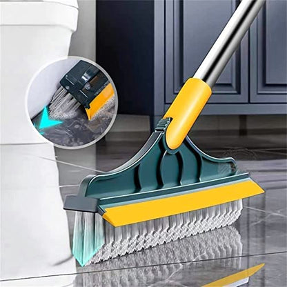 Bathroom Cleaning Brush with Wiper 2 in 1 Tiles Cleaning Brush Floor Scrub Bathroom Brush with Long Handle 120° Rotate Bathroom Floor Cleaning Brush Home Kitchen Bathroom Cleaning Accessories