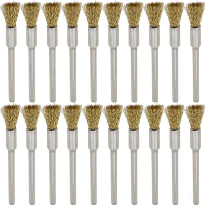 20PCS Brass Wire Brushes - Metal Rust Removal, Cleaning, and Polishing - 5mm Diameter, 1/8″ (3mm) Shaft - Removes Burrs, Dust, and Oxide Layer - Handles Rough Surfaces - Rotary Tool Accessories - style: Brass Wire Brush 3*5mm 20PCS