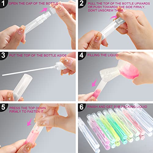 Teenitor Mini Spray Bottle 20PCS, 10ml Perfume Bottle Empty Perfume Atomizer, Plastic Perfume Travel Refillable Sample Bottle, Fine Mist Spray Bottles - size: 10ml