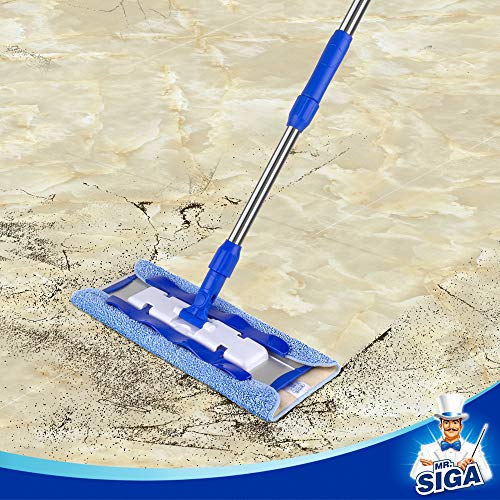 MR.SIGA Professional Microfiber Mop Refills, Pack of 3, Size: 42cm X 23cm - color: Blue - Mop Pad Refills