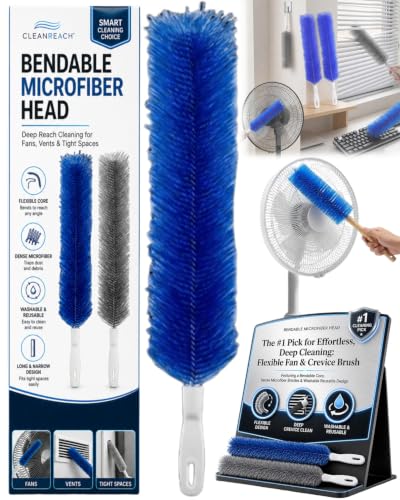 Bendable Microfiber Head Reusable Dust Remover 360° Flexible Fan Duster Brushes Cleaning Tools for Blinds Cleaner Brush Ceiling Blind Vent Ultimate Multi Purpose Dusters Home Upgrades(#A) - color: #a