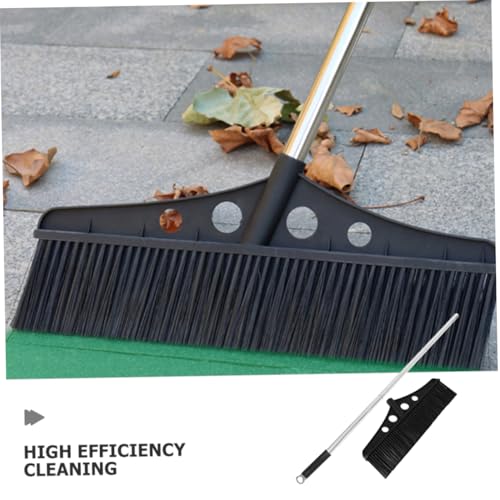 FOMIYES Wide Detachable Broom with Handle for Outdoor Sweeping Stainless Steel Deck Scrub Brush for Concrete Brick and Gardens Patios and