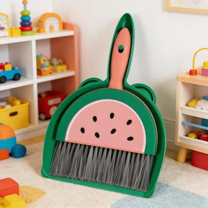 1Pcs Small Broom and Dustpan Set Cute Little Yellow Green Hand Mini Broom and Dustpan Set for Home Sofas Kitchen Countertops Storage Shelves Bathrooms Pet Areas - color: Green