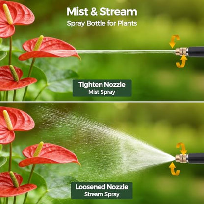 T4U 1/2 Gallon Pump Sprayer with Flexible Adjustable Nozzle, PP Hand Pump Pressure Sprayer with Built-in Measuring Cup for Home Garden Plant Care and Household Cleaning, Indoor & Outdoor Use - size: Flexible Nozzle