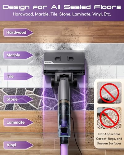 Steam Mop for Floor Cleaning, Lightweight 4-in-1 Steam Cleaner with Fast Heating & Self-Cleaning, Electric Mop for Home with 19.6ft Cord, 180° Lie Flat & LED Headlights for Sealed Hard Floors