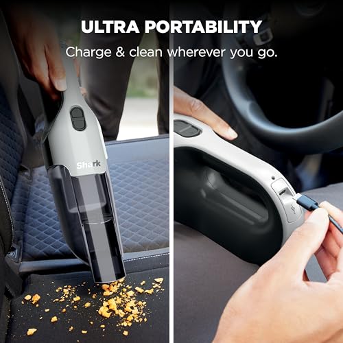 Shark Cyclone PET Handheld Vacuum with, HyperVelocity Suction, Powerful Pet Hair Pickup, Lightweight, XL Dust Cup, Including Upholstery Tool, 8" Crevice Tool, Scrubbing Brush, Pearl White, AA701 - style: Cyclone w/ 3 attachments