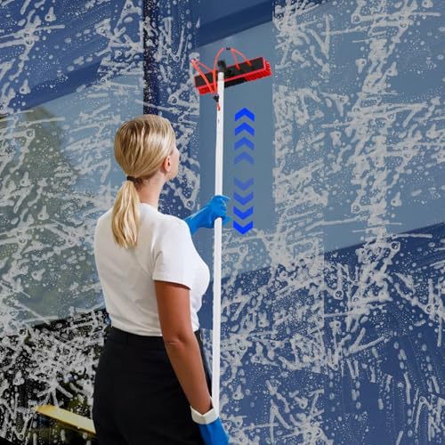 30ft Water Fed Pole Kit Solar Panel Cleaning Brush, Adjustable Window Cleaning Poles with 14in Water Fed Cleaning Brush, Solar Panel Cleaning Pole Outdoor Window Washing Equipment (30Ft, 14in Brush) - size: 30Ft, 14in Brush