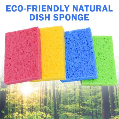 YoleShy 72 Pack Sponges Kitchen Natural Compressed Cellulose Sponges Bulk Non Scratch for Household Cookware Bathroom Cars Soft Super Absorbent Reusable