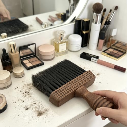 Stiff Bristle Wooden Handle Cleaning Brush, Multi-Purpose Hand Brush for Coffee Grounds, Nail Dust, Neck Duster, Countertop & Keyboard