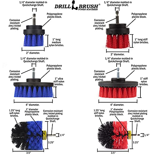 from The Deck to The Pool to The Fishbowl This Bundle has The Brushes That You Will Need to get an Exceptional Clean! Includes Our 3piece red Stiff Brush kit and 3piece Medium Stiffness Blue Brushes.