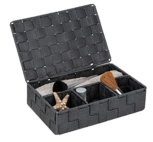 Wenko Adria Storage Basket, dark grey, 26 x 7 x 17 cm - color: Dark Grey