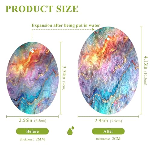 YETTASBIN Marble 3PCS Wood Pulp Scrub Sponges, Reusable Absorbent Household Cleaning Sponge Non-Scratch Kitchen Dish Sponges, Multi-Surface Safe Scrubber for Nonstick Pans, Pots
