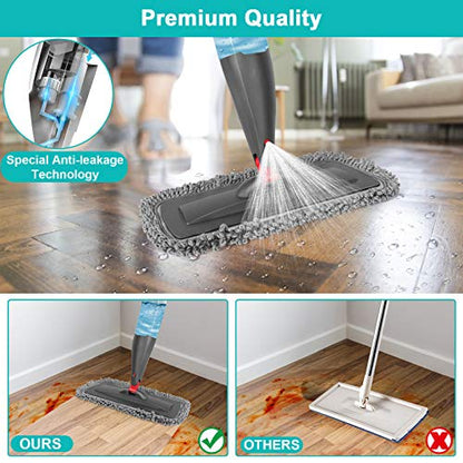 CLDREAM Spray Mop for Floor Cleaning with 3pcs Washable Pads | Wet Dry Use Microfiber Mop | 27 oz Refillable Bottle for Kitchen Hardwood Floor Wood Laminate Ceramic Tiles Dust Cleaning