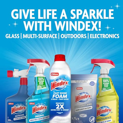 Windex Electronic Cleaning Wipes, Pre-Moistened Screen Wipes for TVs, Phones, and Other Electronics, Resealable for a Freshness Lock, 25 Count (Pack of 12) - size: 25 Count (Pack of 12)