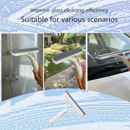 3 in 1 Window Cleaning Scraper,Multifunctional Spray Window Squeegee Cleaner Tool,Mirrors Scraper,Squeegee and Scrubber Spray Bottle Window Squeegee for Glass Doors,Glass Cleaner Tool