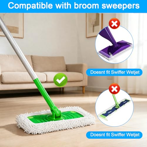3 Pack Flat Mop Pads Replacement Washable Reusable Wet Dry Floor Cleaning Refill Set for Home Hard Floor(White) - color: White