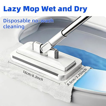 Clip on Mini Mop for Kitchen Counter & Floor – No Wash & Cloth Changing Lazy Mop | Automatic Gripping & Zero-Touch Press-Grip System with 20 Cloths - size: 1 mini mop+20 cloths