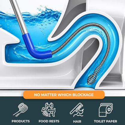 Meisterfaktur toilet snake [6 feet] - toilet auger for heavy toilet blockages - No damage thanks to silicone protection - the closet auger for real DIYs! (6 FEET)
