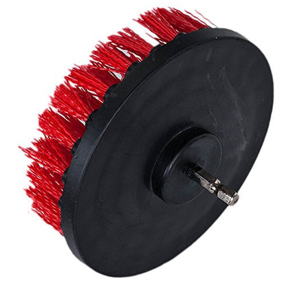 HIFROM 5inch Heavy Duty Stiff Drill Powered Cleaning Scrub Brush Attachment Kit for Pool Flooring Brick Siding Garage Cutters Fireplace Stone Sidewalks Driveways