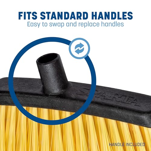 Carlisle FoodService Products 4686003 Duo-Sweep Plastic Small Debris Lobby Broom with Handle, 30 Inches, Black - color: Black, size: 30 Inches (Pack of 1)