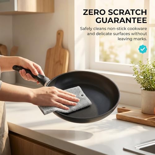 Fliwos Multipurpose Wire Dishwashing Rags, Non-Scratch Metal Wire Dishcloth, Reusable Cleaning Cloth, Thickened Metal Scrubbing Pads Kitchen Towels for Sinks, Dishes, Pots, Pans (10 Pcs) - color: 10 Pcs