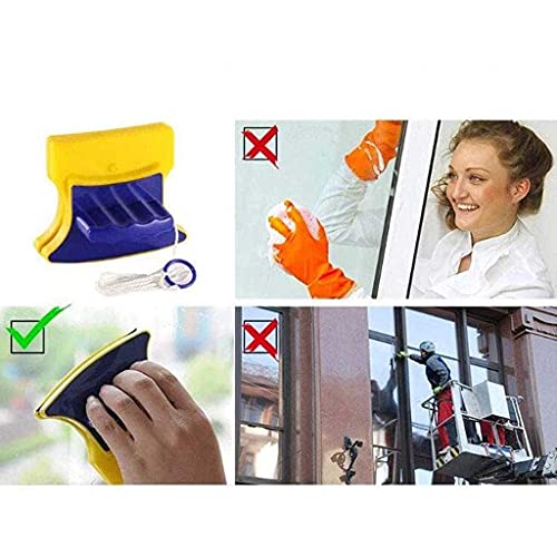 Home Double Side Magnetic Window Cleaner Ultra-Strong Both Side Glass Surface Cleaning Brush Wiper Tools with ergonomic handle design for High-rise and Car Glazed Windows Thickness 3-8mm