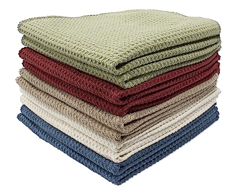 Eurow Microfiber Ultra Absorbent Fast-Drying Waffle Weave Dish Cloths for Kitchen Cleaning, Dishwashing, and Spills, Durable and Reusable, Soft on Surfaces, 13x13 Inches, 10-Pack
