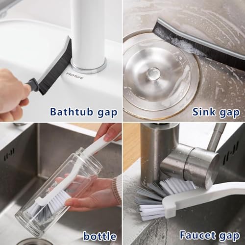 4PCS Crevice Cleaning Brush, Hard Bristle Crevice Cleaning Brush, Multifunctional Cleaning Gap Brush Tool for Home, Bathroom, Kitchen, Window Track, Bathtub, Vehicle, Faucets, Bowl, Teapot, Cup Use