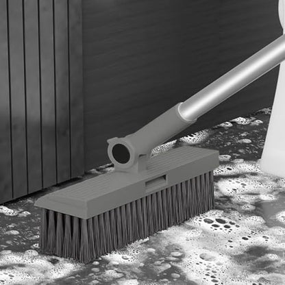 3-in-1 Broom and Dustpan Set - Stainless Steel Handle Floor Cleaning Kit for Home & Office, Space-Saving Storage Design - color: Gray