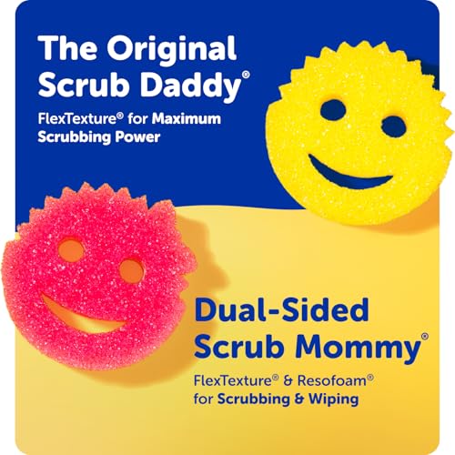 Scrub Mommy Kitchen Sponges - Dual-Sided Dish Sponges for Scrubbing - Non-Scratch Cleaning Sponges for Washing Dishes, Bathroom & Multi-Surface Cleaning - Online Exclusive (3 Count) - size: 3 Count (Pack of 1), style: Exclusive Scrub Mommy