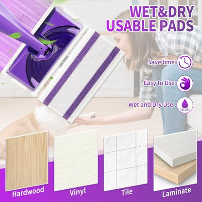 40 Counts Disposable Mop Pad Refills for Swiffer Wet Pads Refill, Replacement for Swiffer Wet Jet Pads Disposable Pad Hardwood Floor Spray Mop Pads Refills, Thickness & Absorbent - size: 40PC