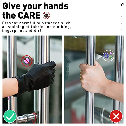 ThxToms Chemical Resistant Reusable Latex Gloves, 5 Pairs Professional Hair Coloring Rubber Gloves for Cleaning, Hair Dyeing - size: Medium (10 Count)