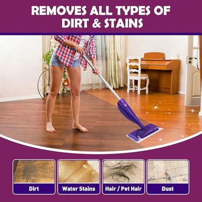 Mopping Pad Refill Compatible with Wet Jet Mop, Disposable Multi Surface Wetjet Hardwood Floor Cleaner Spray Mop Pads Refills, Thickness & Absorbent (60) - size: 60 Count