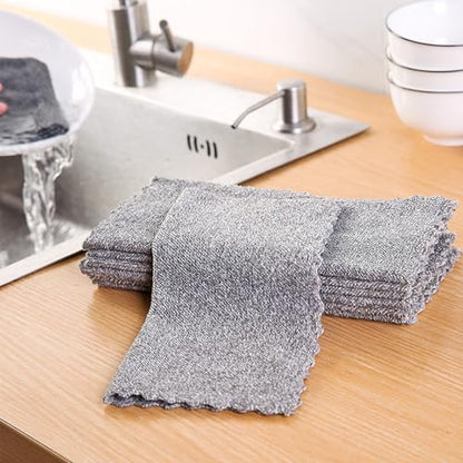 20 Pack Kitchen Dish Cloths 10" x 10" Super Soft & Absorbent Coral Velvet Microfiber Cleaning Towels Nonstick Oil Fast Drying Washable Lint-Free Dish Rags Reusable Dishcloths for Household Cleaning