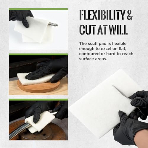 6” x 9” White Light Duty General Purpose Scuff Pads, 1200 Grit, 10 PCS Abrasive Pads for Final Scuffing,Surface Adhesion Preparation,Cleaning,White Scotch Abrasive Brite Pad - color: 1200grit-White