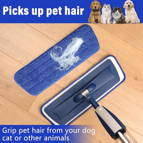 16.5" Microfiber Mop Pads Refills, 3 Pack Reusable Replacement Heads | reusable wet mop refills, machine washable for 14-16 inch spray mops, hardwood floors, dust cleaning & scrubbing - color: Purple