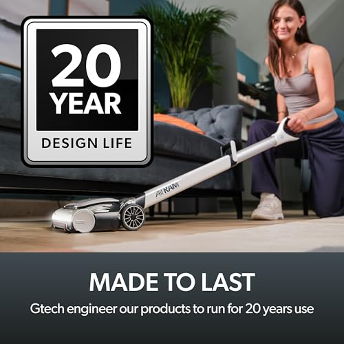 Gtech AirRAM 3 Cordless Vacuum Cleaner with Anti-Hair Wrap Bar - Dual Edge-Clean Brushes - Perfect for Carpet and Hardwood Floors - Rechargeable 22v Li-ion Battery - Lightweight - New Model/Red Thread - style: AirRAM3 - New Gen Cordless Up. Red