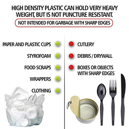 Aluf Plastics 45 Gallon Clear Trash Bags 40" x 48" - 16 Micron Equivalent High Density Value Garbage Bags, HCR-404816C (Pack of 1, 250 Count Total)