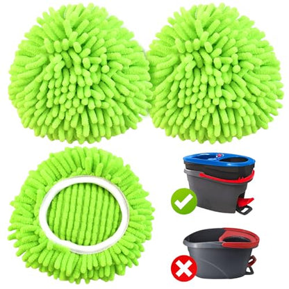 Mop Replace Head for O Cedar, Spin Mop Heads Replacements for Ocedar RinseClean 2 Tank Spin Mop, Chenille Duster for Ocedar Mop Include 3 Pack Microfiber Chenille Mop Pad for Ocedar Spin Mop - size: for Ocedar 2 Tank
