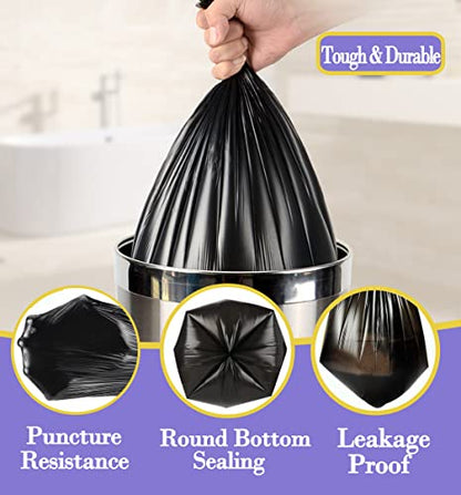 3 Gallon 120pcs Small black Trash Bags(Fit 3-3.2 Gal) Plastic Strong black Garbage Bags,Bathroom Trash Can Bin Liners,Waste Basket Liner,Fit 10-13 Liter, 2.6 Gallon,3 Gallon,3.2Gallon (3-Black120) - style: 3Gal Black-100