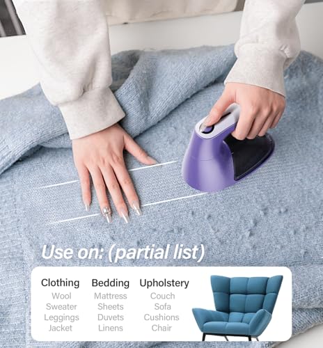 Bymore Fabric Shaver, Lint Shaver for Clothing Furniture Shaver, Sweater Defuzzer Pill Remover Shaver, Lint Remover for Clothing Fuzz-Dark Purple - color: Dark Purple